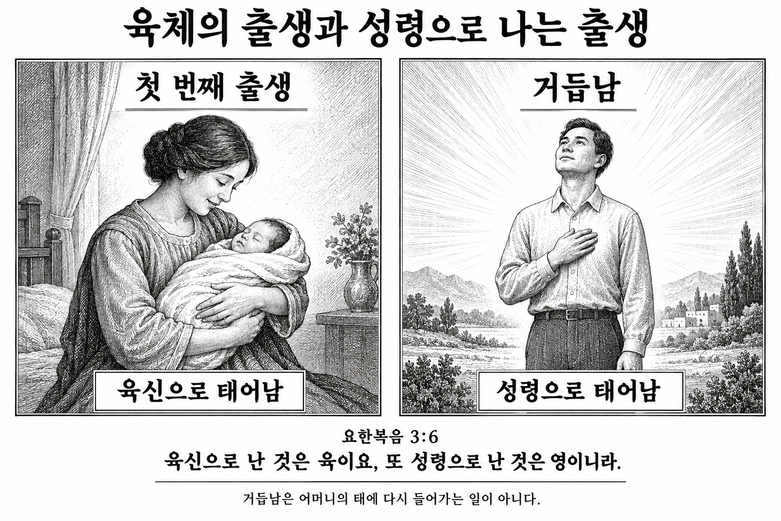 육신의 출생과 성령으로 거듭나는 출생