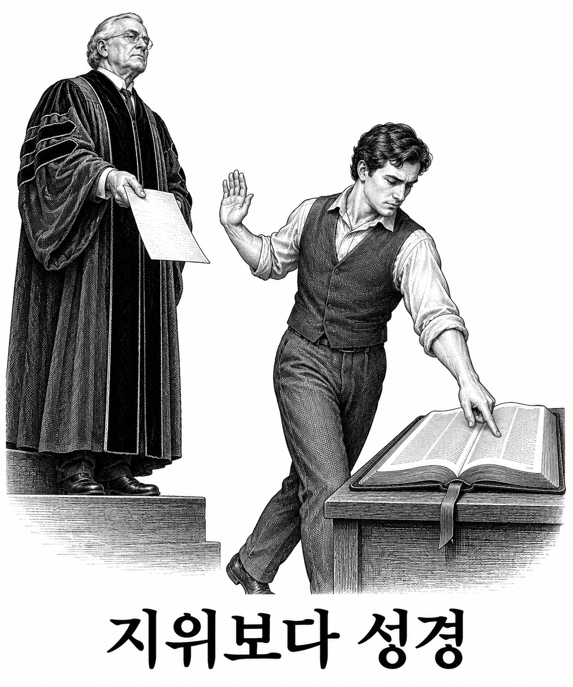 교사의 높은 지위가 아니라 성경에 부합하는지를 기준으로 가르침을 판단하는 원칙.