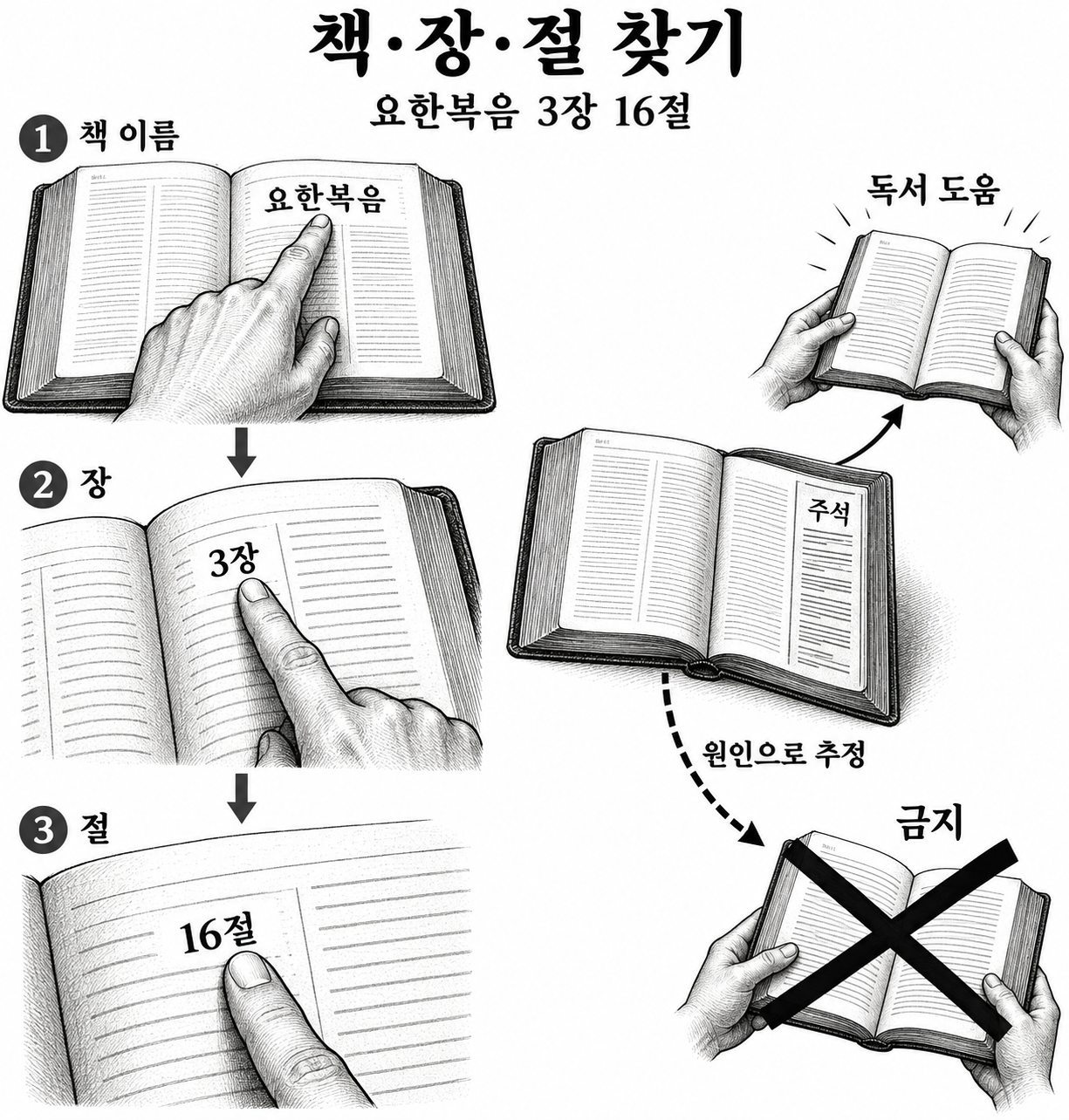 장과 절로 본문을 찾는 방법과 제네바 성경 주석을 둘러싼 금지 문제.