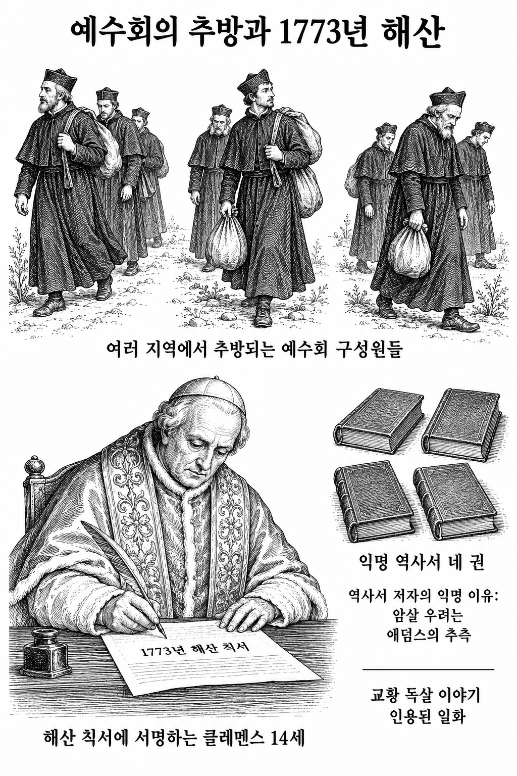 예수회 추방과 해산, 그리고 보복 우려에 관한 추측과 일화의 구분.
